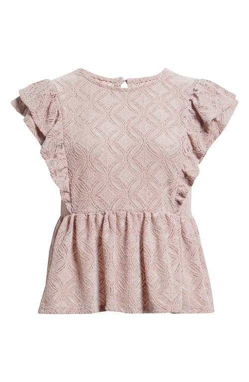 Treasure & Bond Flutter Sleeve Peplum Top In Pink