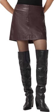 AllSaints Renai Leather Miniskirt