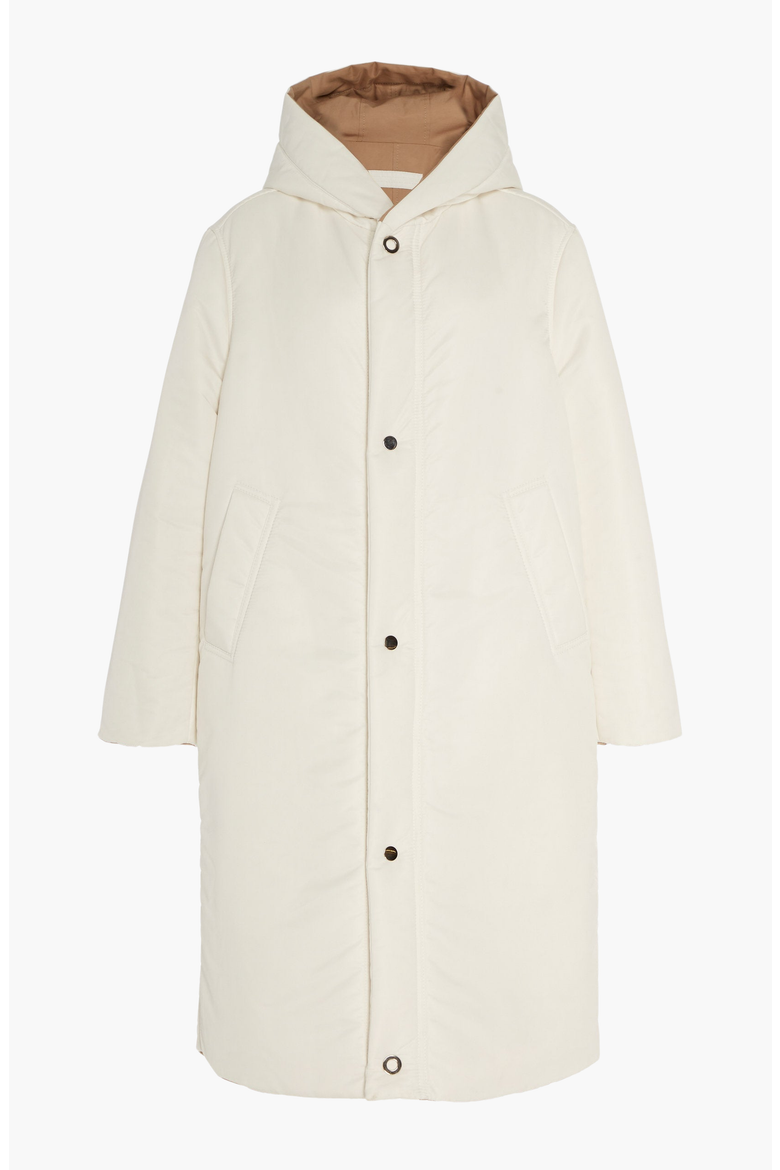 Reversible Satin Down Coat, Alternate, color, Ivory