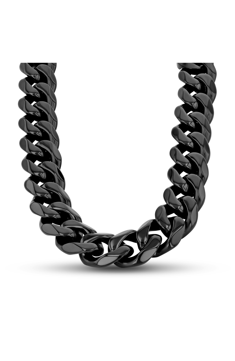 Larson Jewelers Stainless Steel Chain, Alternate, color, Black