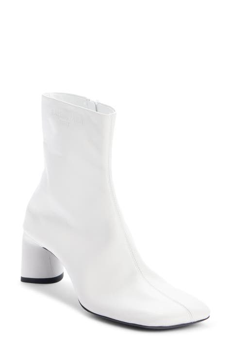 Designer white booties on sale