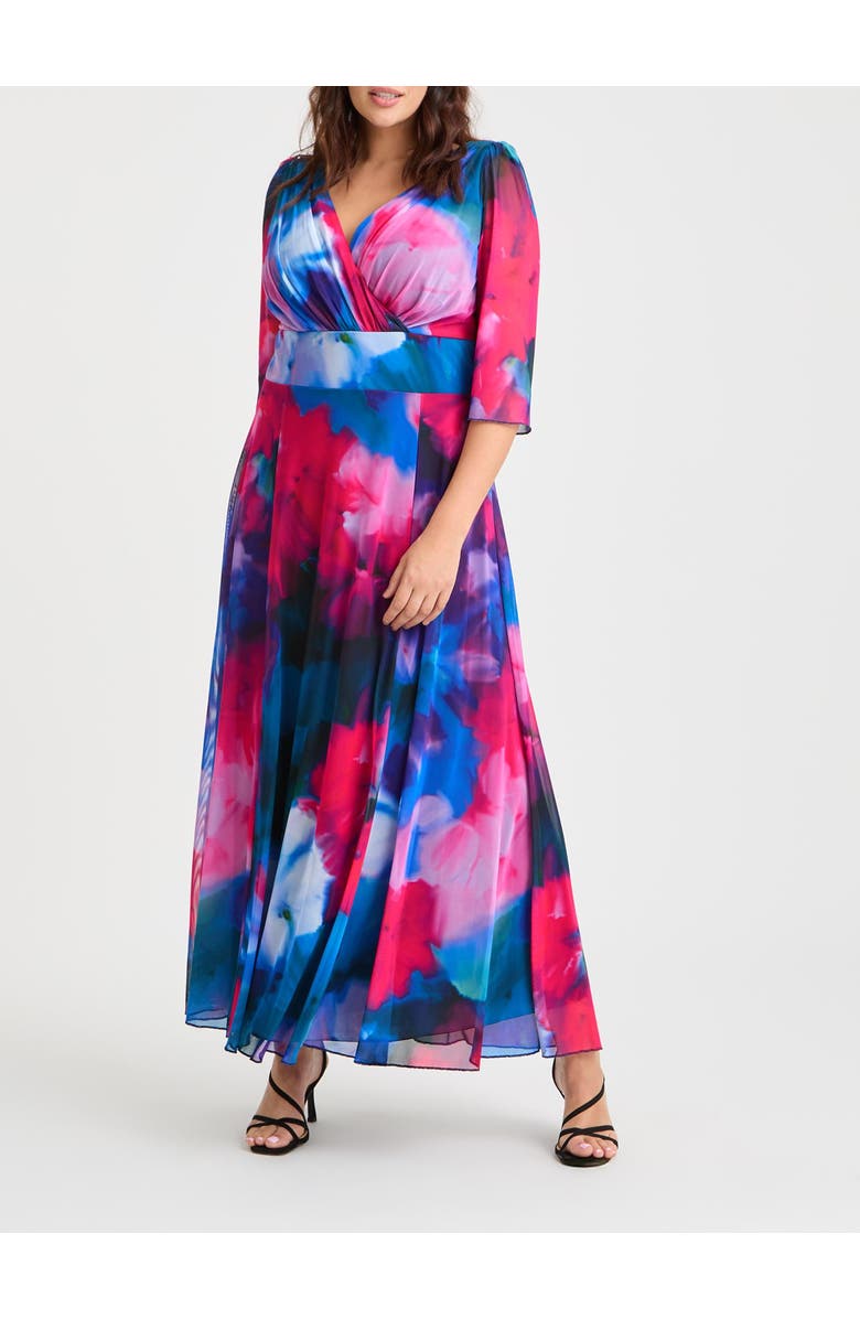 Scarlett & Jo Verity Abstract Print Maxi Gown, Alternate, color, Blue Pink