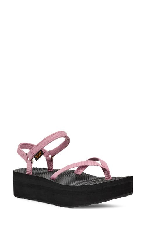 Teva Flatform Slim Sandals In Lilas/black