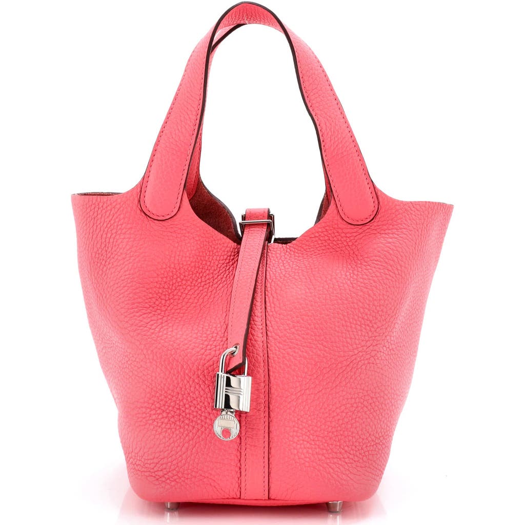 Pre-owned Hermes Hermes Picotin Lock Bag Clemence Pm In Pink