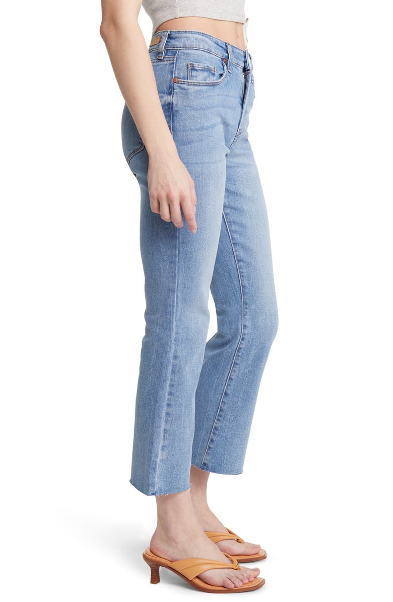 BLANKNYC Mid Rise Raw Hem Kick Flare Organic Cotton Jeans, Alternate, color, 