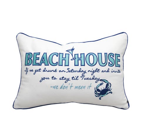 Beach House Inspiration Indoor Cotton Lumbar Throw Pillow