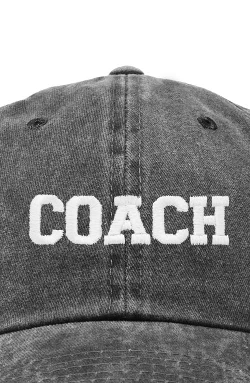 Dalix Coach Embroidered Sports Dad Cap In Washed Black