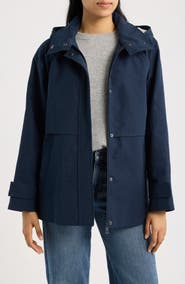 Bernardo Stand Collar Raincoat