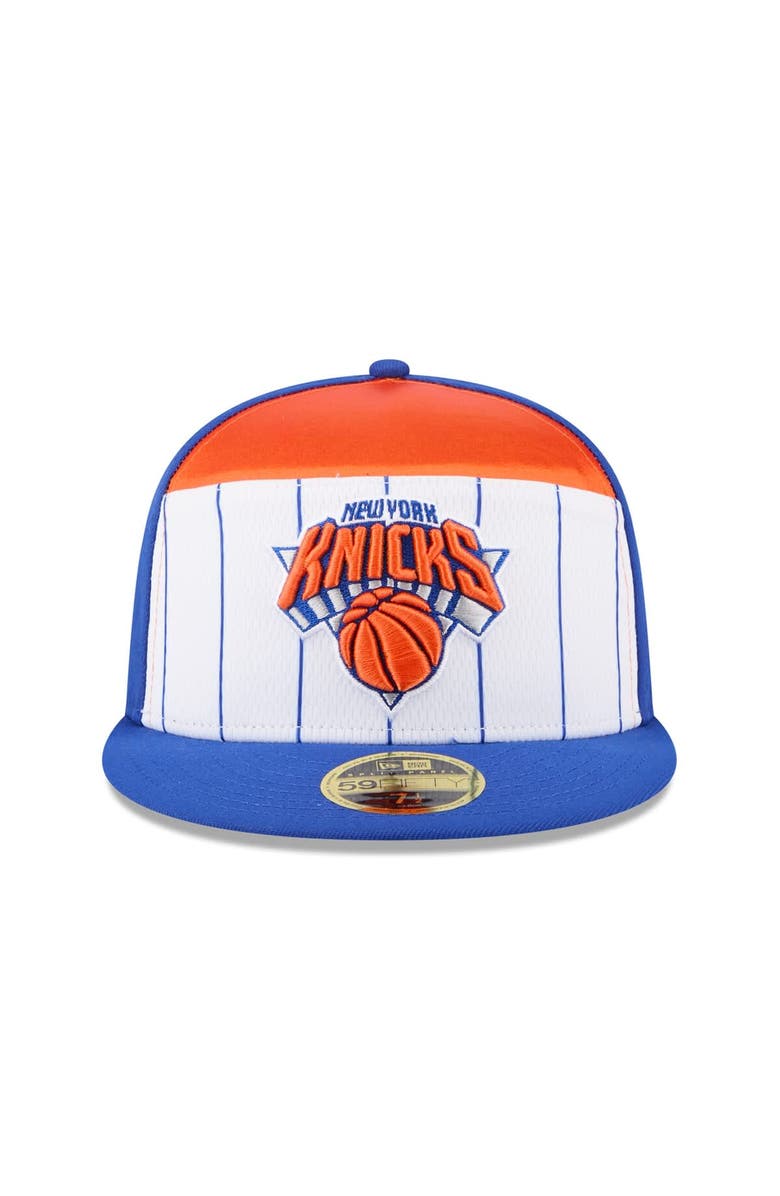 New Era Men's New Era  White/Blue New York Knicks 2025 NBA Tip Off Split Panel 59FIFTY Fitted Hat, Alternate, color, White