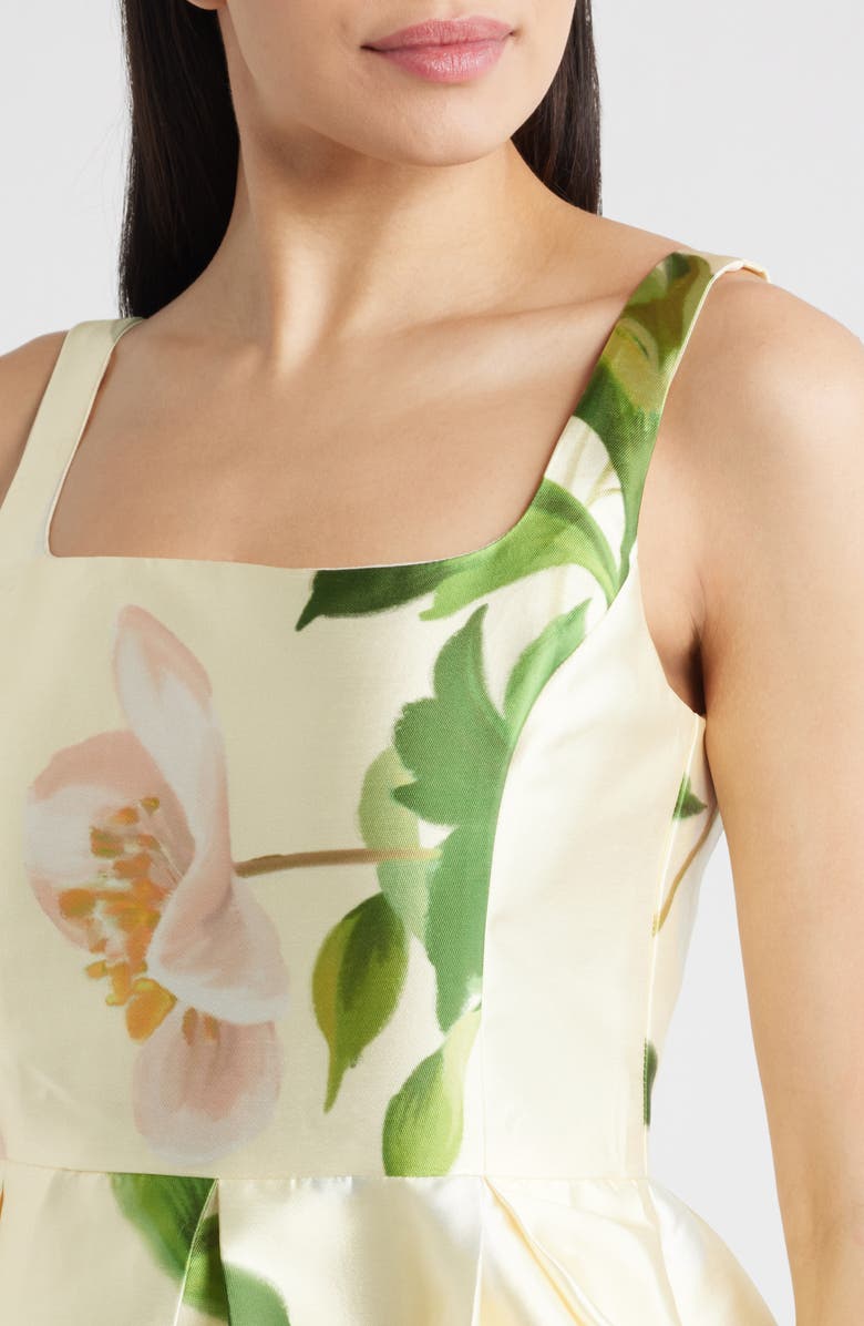 Julia Jordan Floral Mikado Fit & Flare Gown, Alternate, color, Yellow Multi