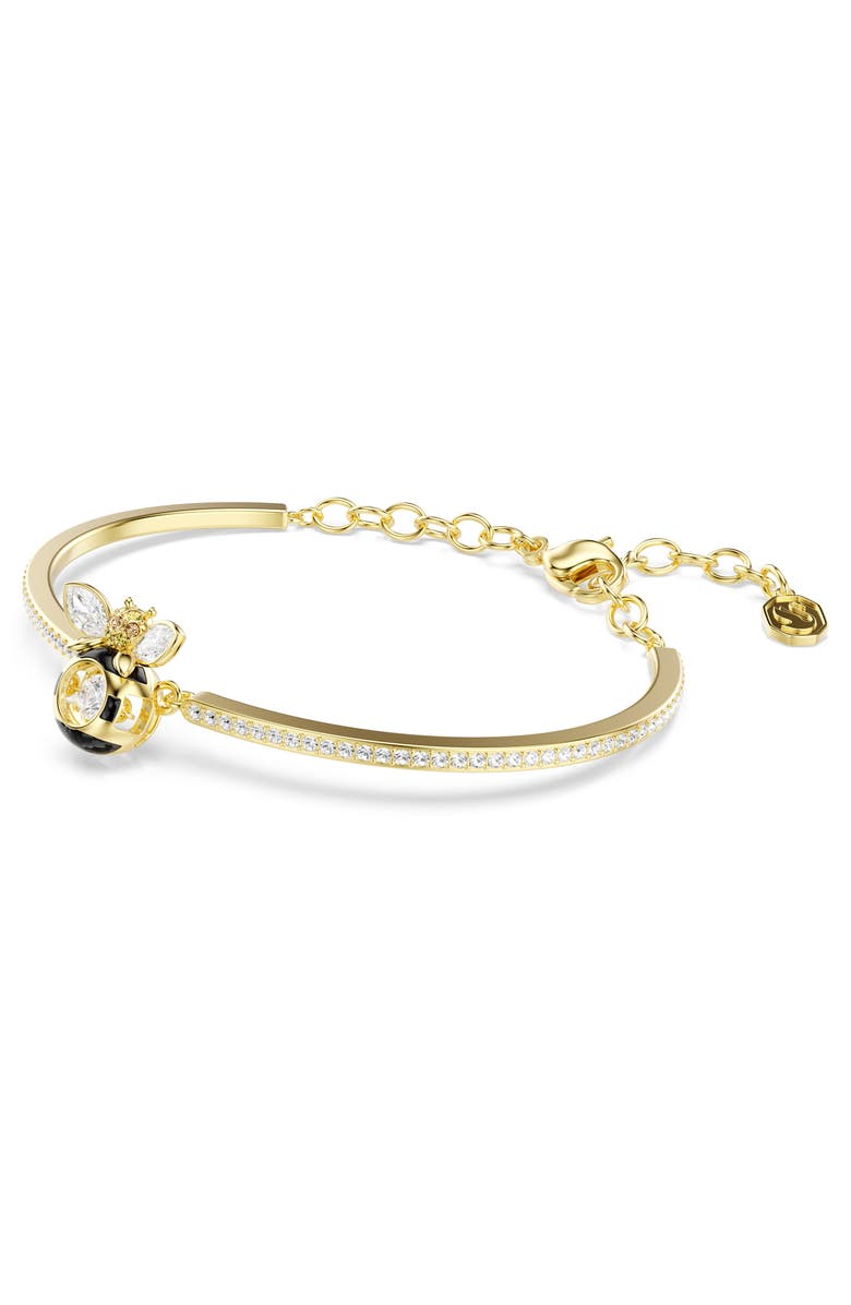 Swarovski Idyllia Bee Charm Bangle Bracelet, Alternate, color, Gold/ Multi