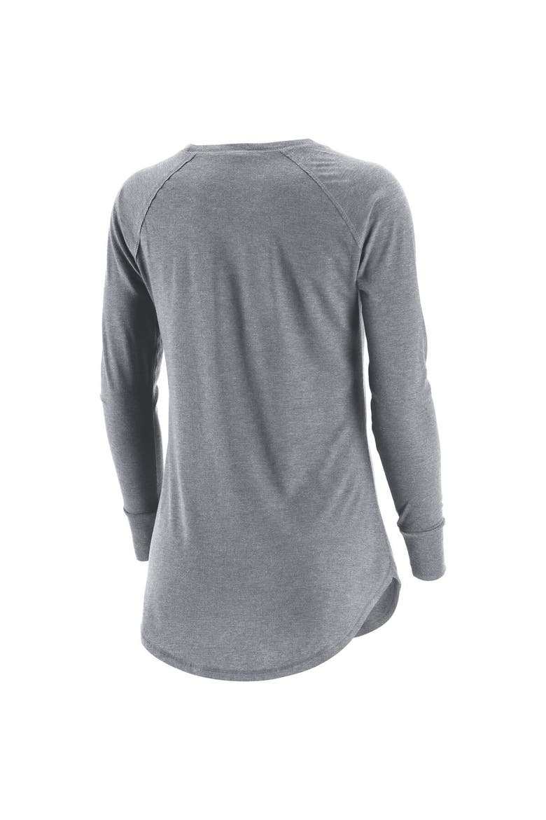 Women's Gray Panther City Lacrosse Club Primary Logo Tri-Blend Long Sleeve T-Shirt, Alternate, color, Gray