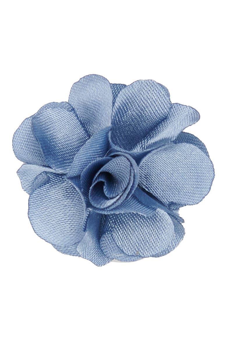 Men's Flower Lapel Pin, Main, color, DUSTY BLUE
