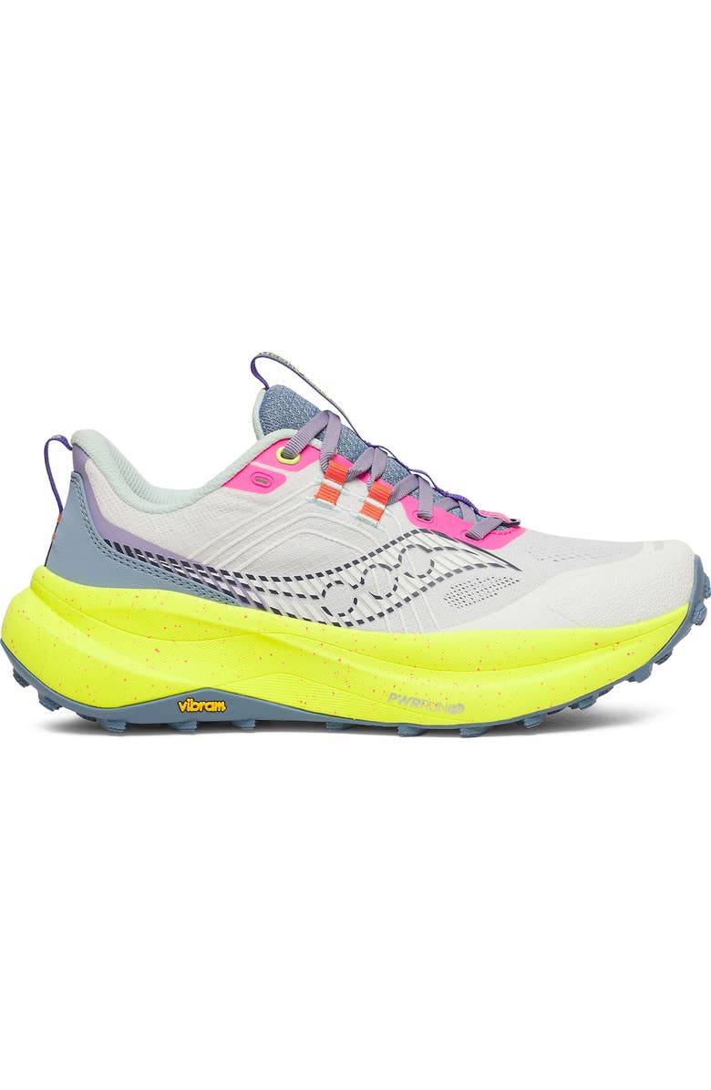 Saucony Xodus Ultra 4 Trail Running Shoe, Main, color, White/ Citron