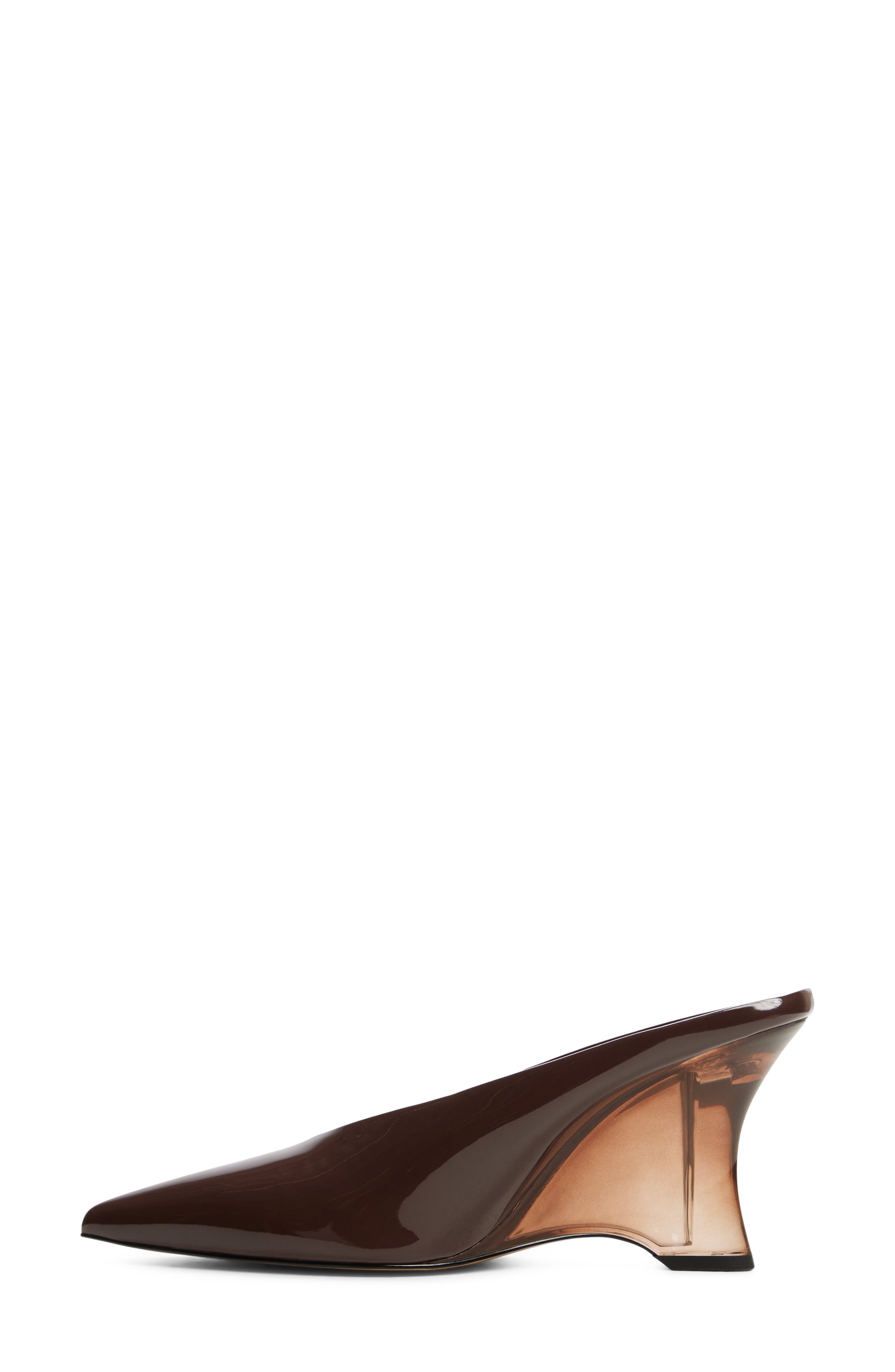 Teala Pointed Toe Wedge Mule, Alternate, color, DARK BROWN