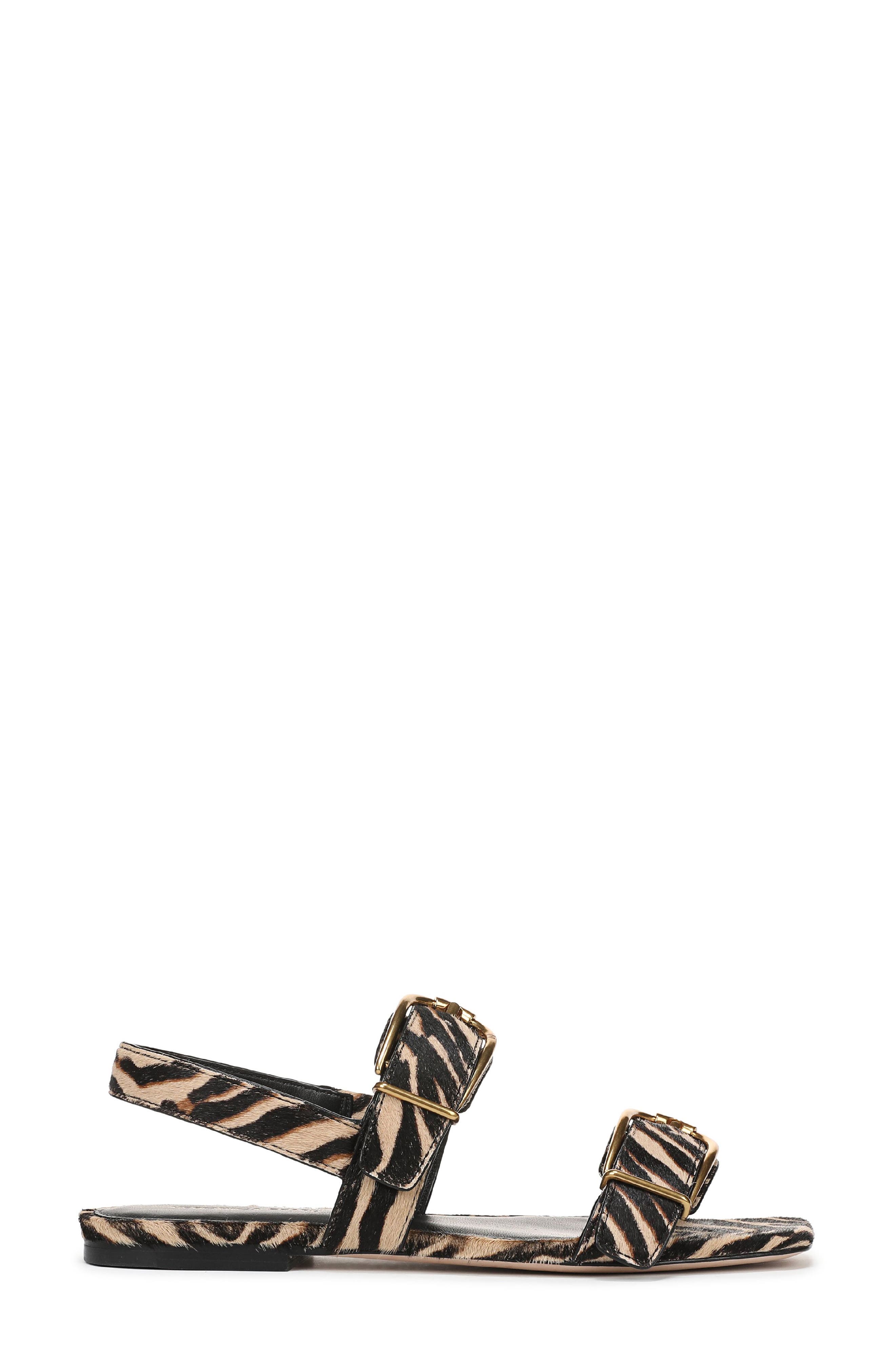 Veronica Beard Maglio-2 Genuine Calf Hair Sandal, Alternate, color, Ziger Brown Leather