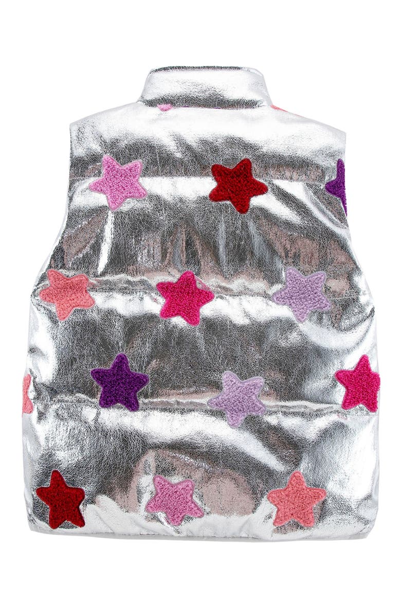 Kids' Remy Puffer Vest, Alternate, color, SILVER STARS