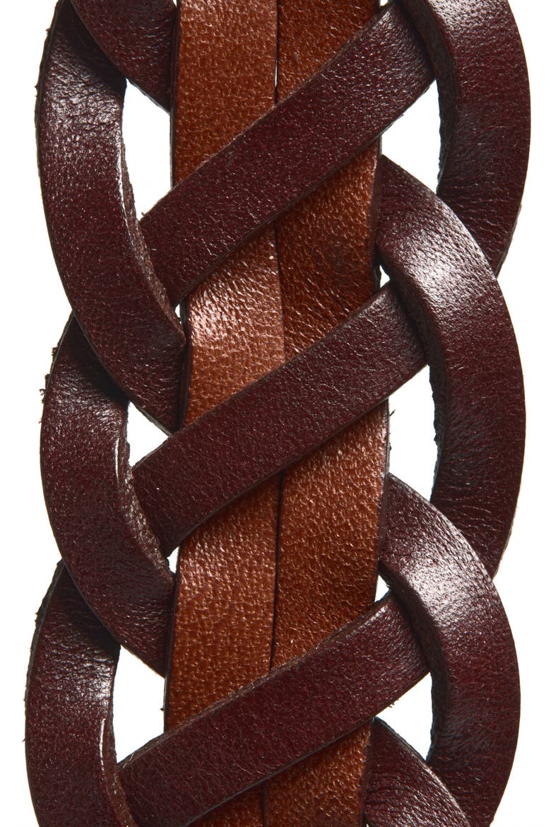 Malley Braided Leather Belt, Alternate, color, CHESTNUT