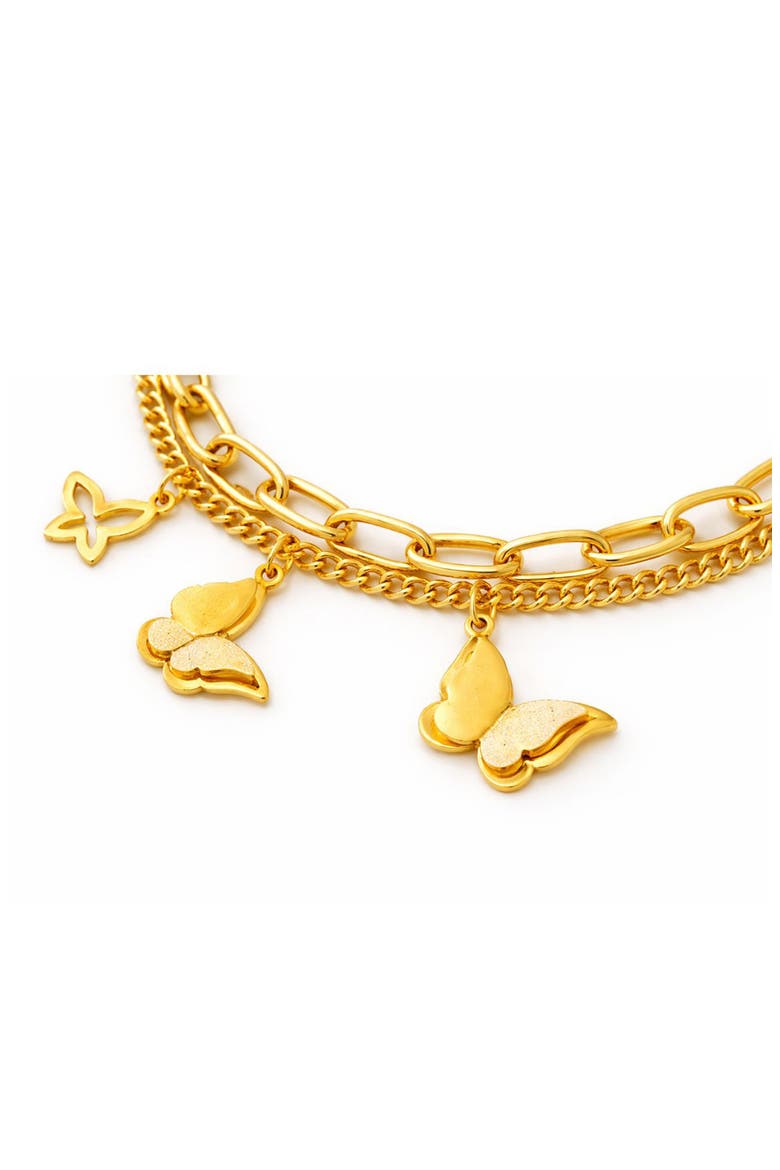 Butterfly Charm Bracelet, Alternate, color, GOLD