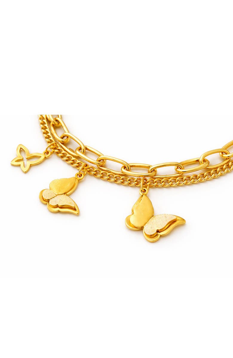 REBL Butterfly Charm Bracelet, Alternate, color, Gold