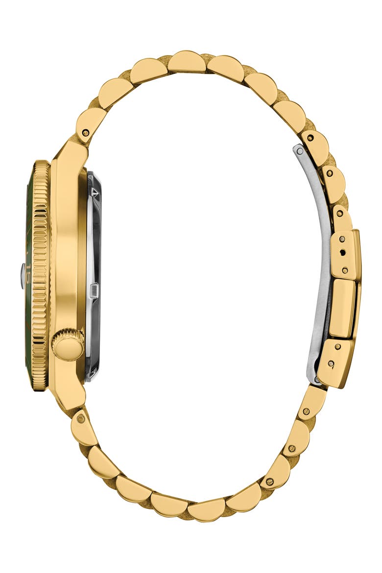 TSUYOSA Shore Goldtone Automatic Bracelet Watch, 40mm, Alternate, color, GREEN/ GOLD-TONE