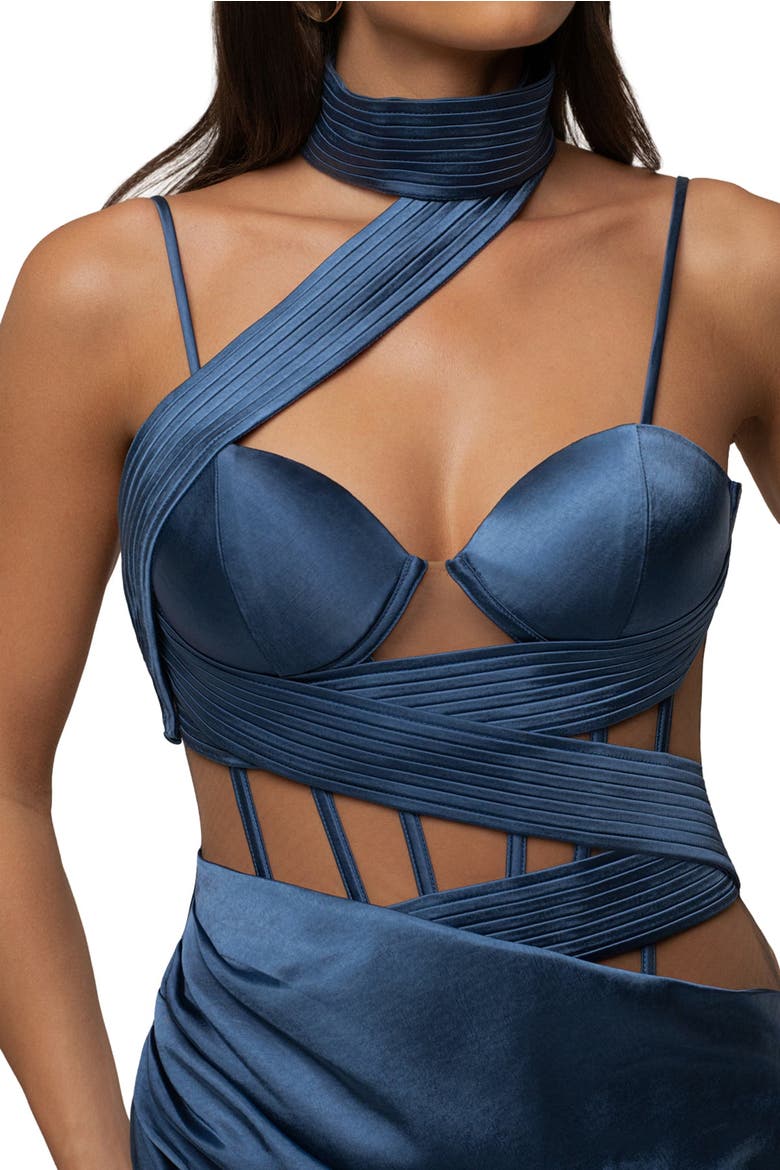 Golden Hour Corset Maxi Dress, Alternate, color, Blue