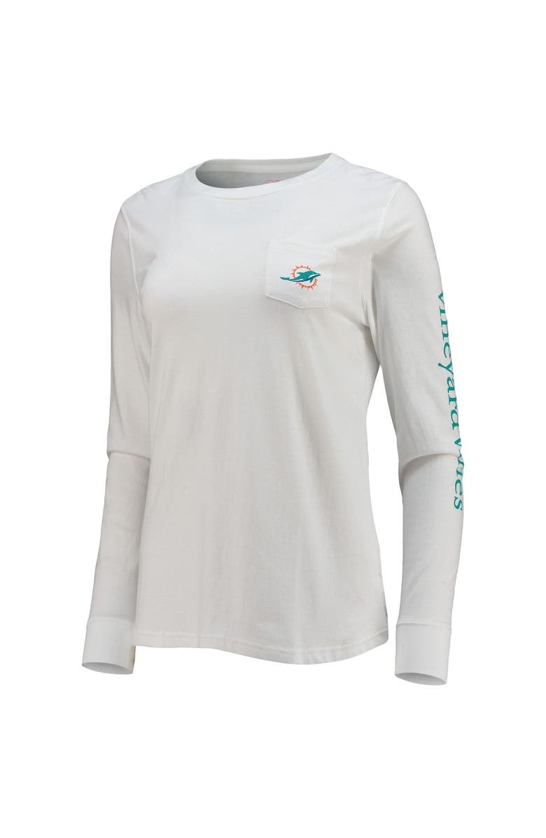 vineyard vines Women's Vineyard Vines White Miami Dolphins Helmet Long Sleeve T-Shirt, Alternate, color, 