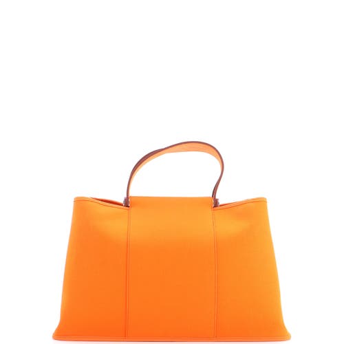 Pre-owned Hermes  Hermes Cabag Elan Toile And Leather 39 In Orange