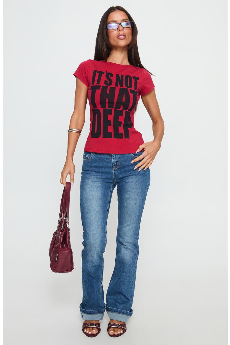 It's Not That Deep Graphic Baby Tee, Alternate, color, RED