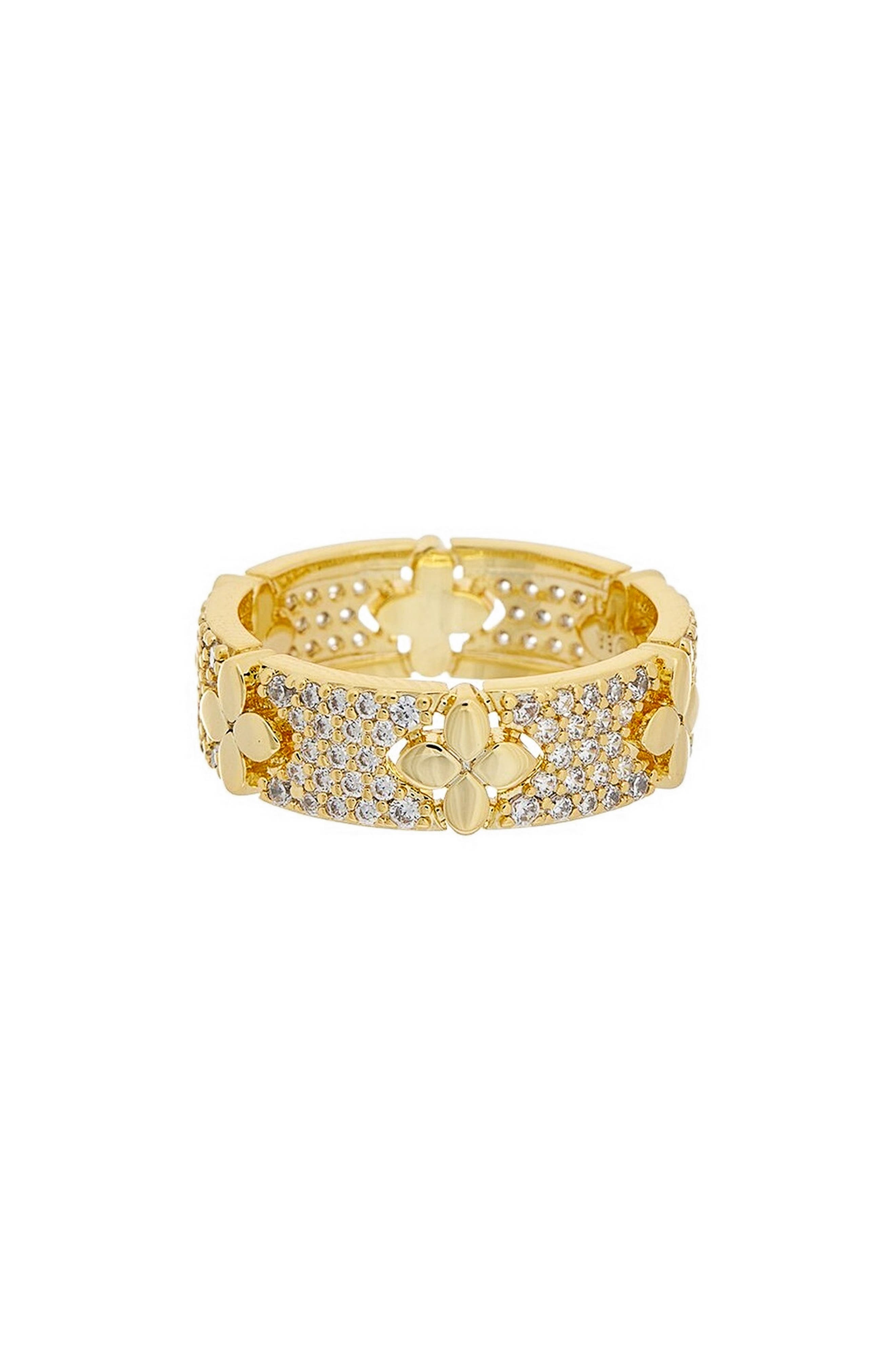 Cubic Zirconia Floral Band Ring