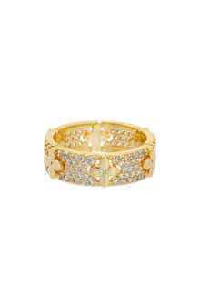 Cubic Zirconia Floral Band Ring