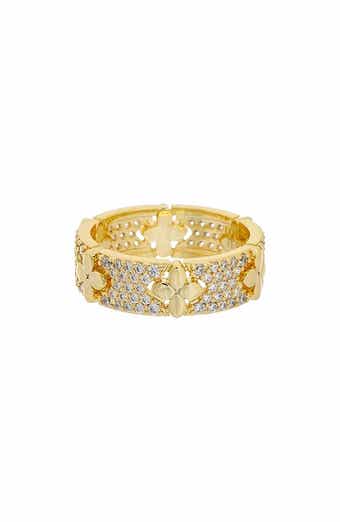 Cubic Zirconia Floral Band Ring