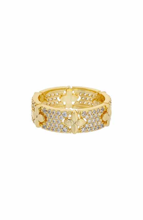 Cubic Zirconia Floral Band Ring