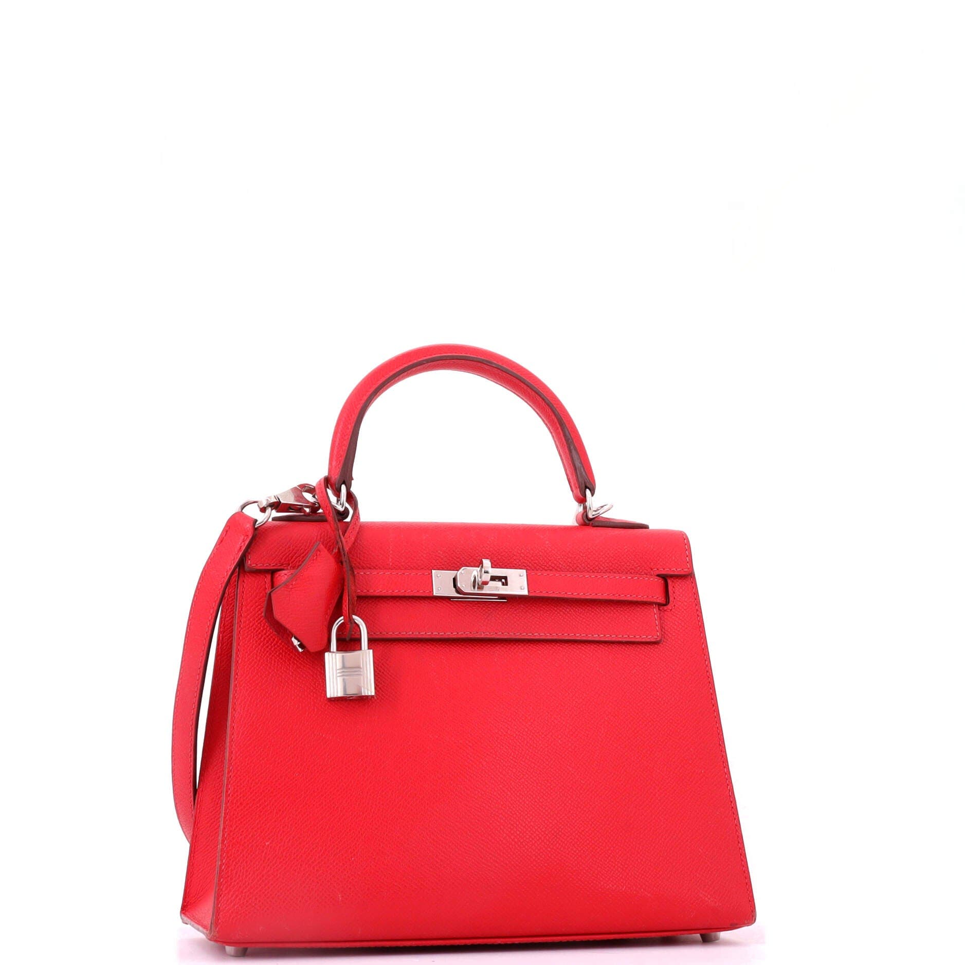 Pre-Owned Hermes Kelly Handbag Pink Epsom with Palladium Hardware 25, Alternate, color, Bougainvillier