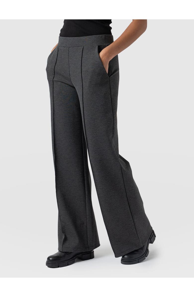 Saint + Sofia Keller Wide Leg Pant, Alternate, color, Charcoal