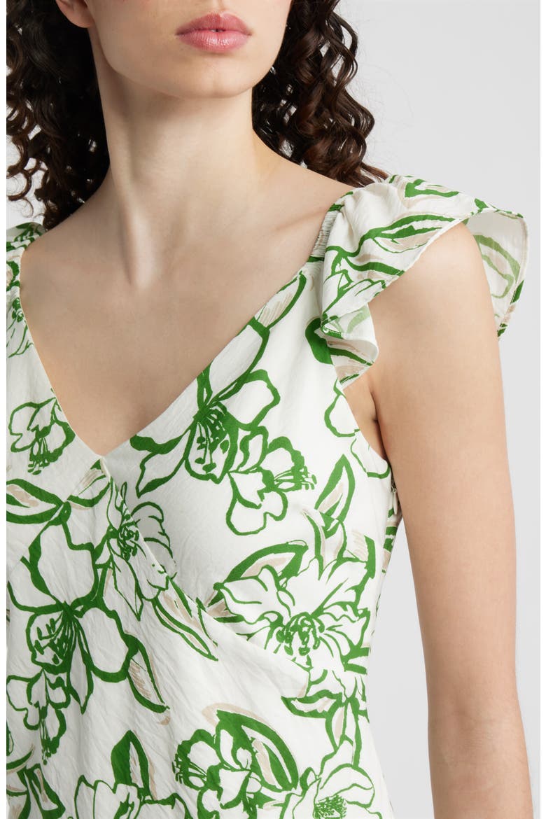 Petal Sketch Maxi Dress, Alternate, color, CLOVER