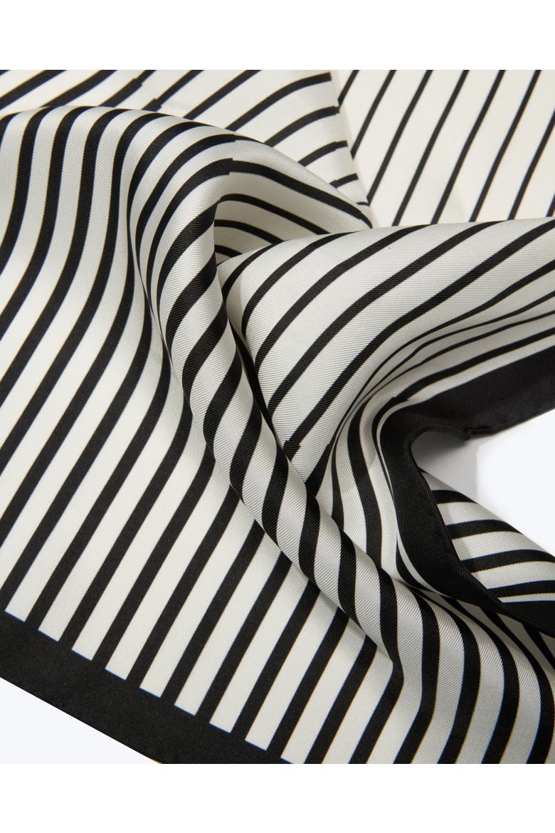 Pinstripe Silk Bandana, Alternate, color, Black & White