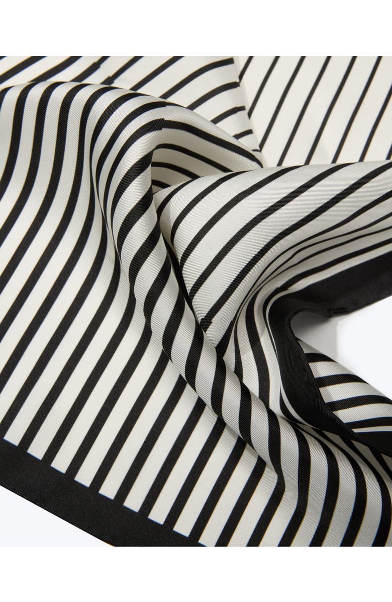 Knottery & Co Pinstripe Silk Bandana, Alternate, color, Black & White