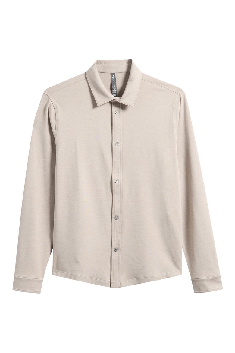 Ponto Knit Button-Up Shirt, Main, color, DARK HEATHER
