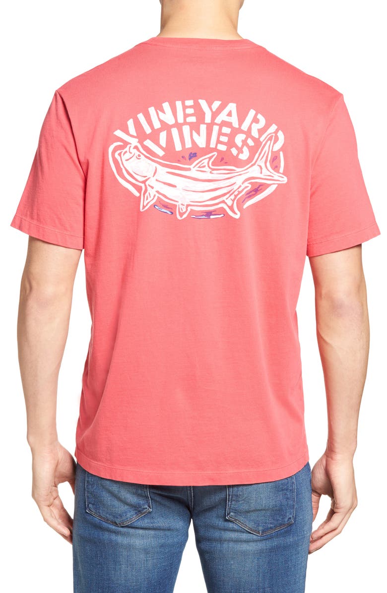 vineyard vines Stencil Tarpon Graphic Pocket T-Shirt, Alternate, color, 