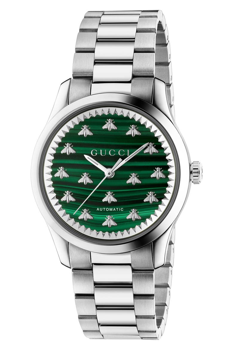 Bee Automatic Bracelet Watch, 38mm, Alternate, color, SILVER