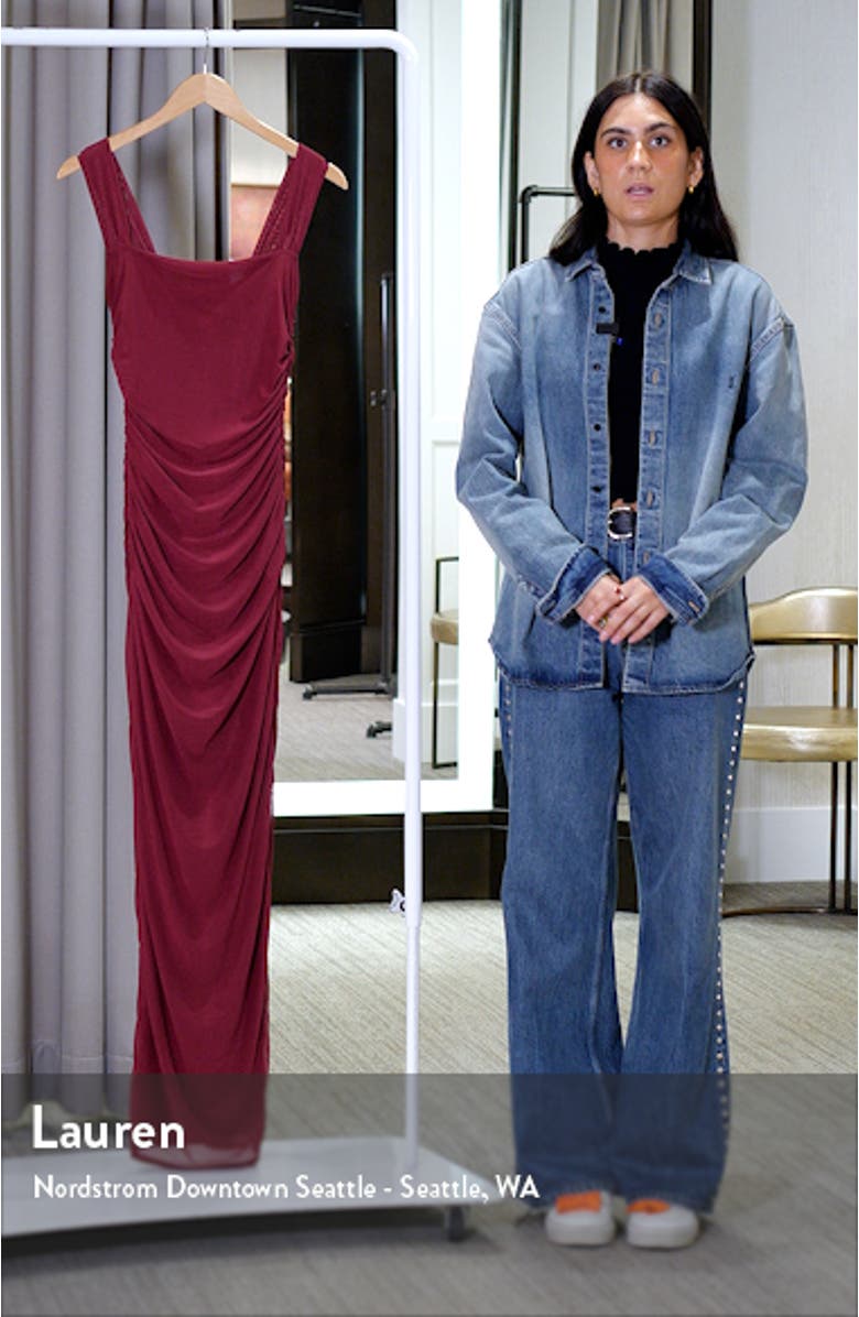 Amazing Presence Ruched Mesh Cocktail Dress, sales video thumbnail