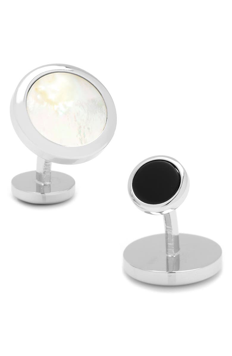 Cufflinks, Inc. Double-Sided Mother-of-Pearl & Onyx Cuff Links, Alternate, color,