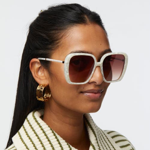 Lele Sadoughi Athens Oversized Sunglasses In White