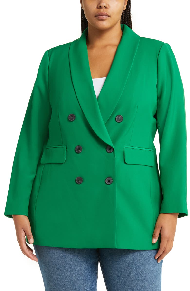 CeCe Double Breasted Twill Blazer, Alternate, color,