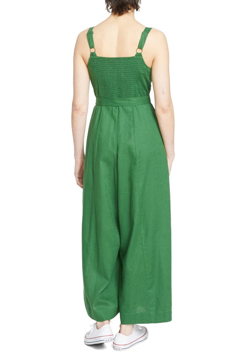 Promenade Sleeveless Linen Blend Jumpsuit, Alternate, color, JARDIN