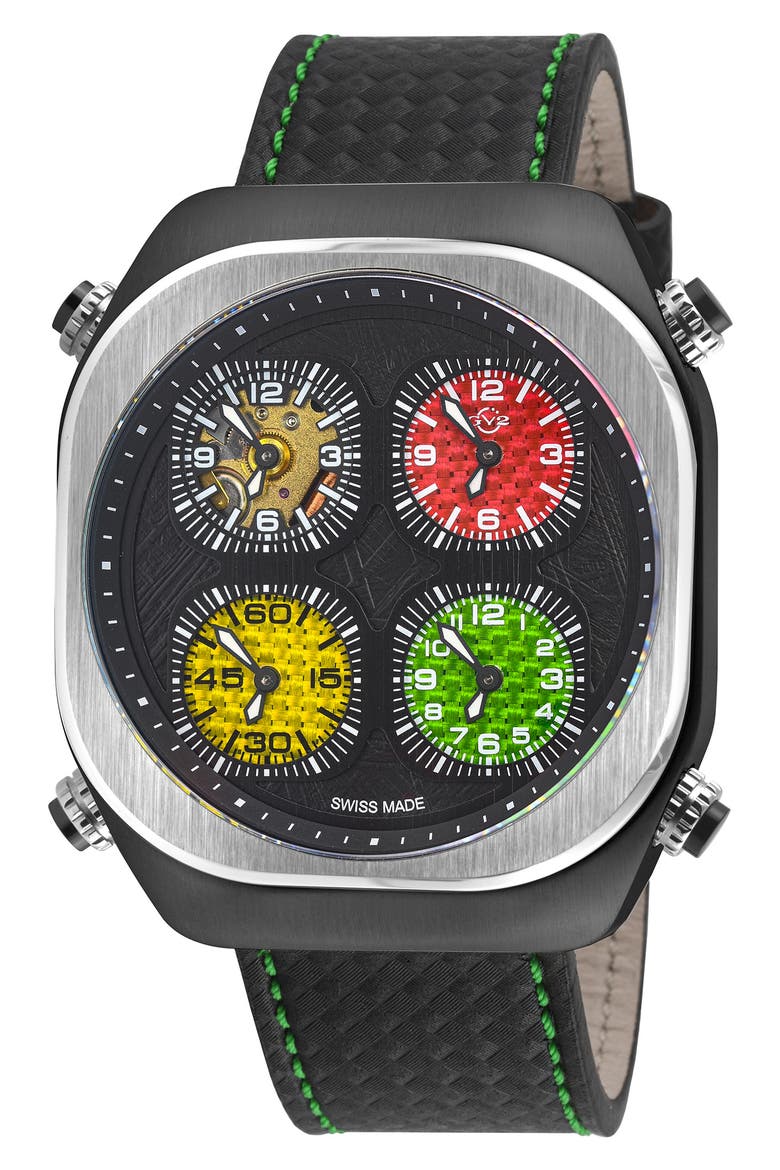 Mens Swiss Quattro 4 Time Zones, Main, color, BLACK MULTI