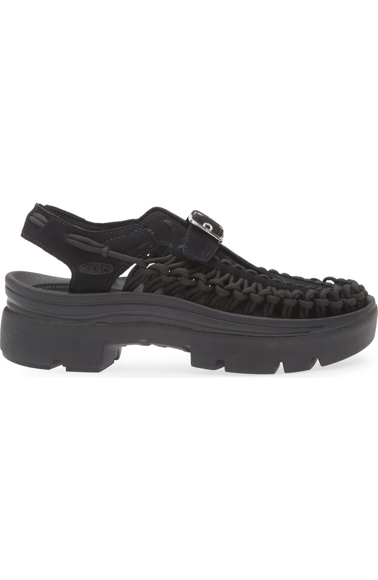 KEEN Uneek Platform Mary Jane Sandal, Alternate, color, Black/ Black