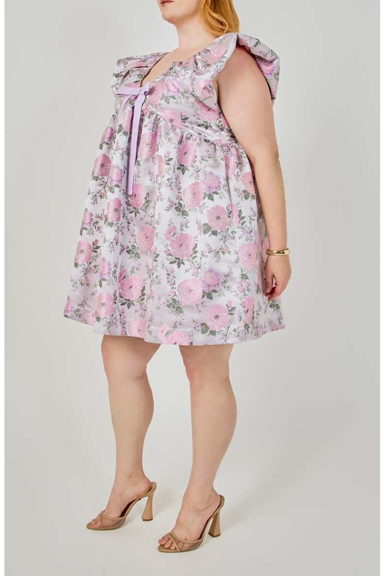 Bow Jacquard Minidress, Alternate, color, PINK