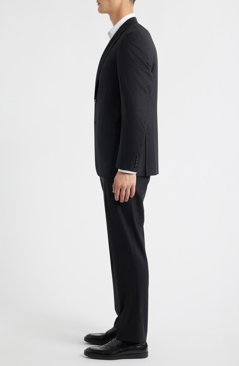 Canali Siena Regular Fit Solid Super 180s Wool Suit, Alternate, color, Black